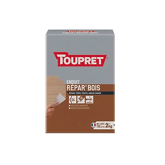 Enduit répar'bois poudre TOUPRET gamme les Essentiels 2kg - TOUPRET