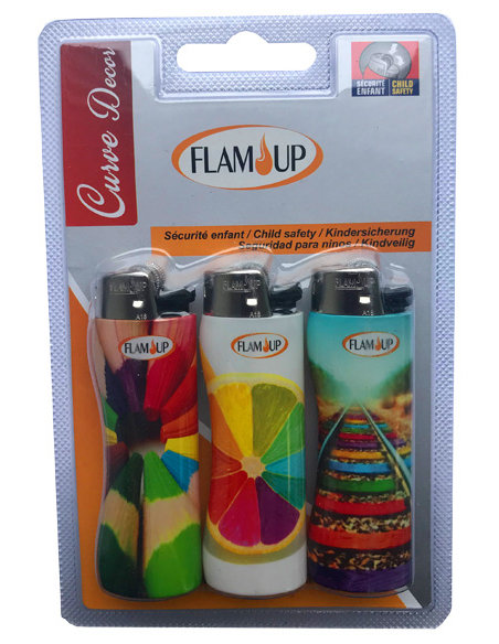 Briquets Pierre Curve décor x3 FLAM'UP - FLAM'UP