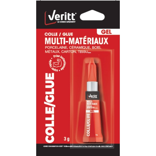 Colle gel VERITT Cyano multi-usage 3g - VERITT