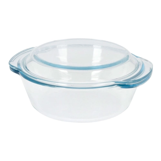 plat à four ronde en verre avec couvercle 1,5l ø23,4 x 10cm
