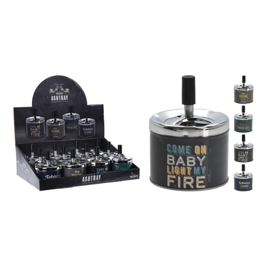 cendrier automatique inox ø9 x 12 cm modèles assortis