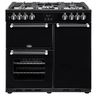 belling piano de cuisson mixte pkens90dfblk - belling