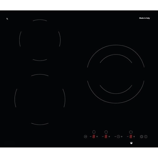 glem table vitrocéramique 60 cm - 3 foyers hi-light dont 1 extensible - 5,7 * - glem