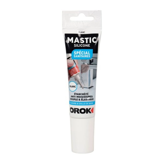 Mastic silicone spécial sanitaire 85ml blanc - OROK