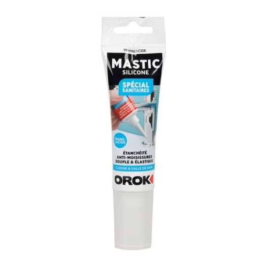 Mastic silicone spécial sanitaire 85ml transparent - OROK