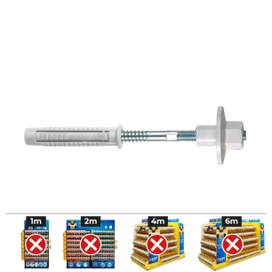 sac de 2 unités fixation évier écrou nylon ø 10 x 120 fltn