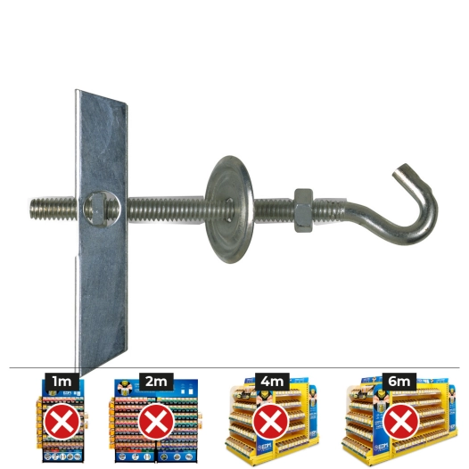 boîte 50 unité bras oscillant avec crochet m5 avec rondelle et ecrou