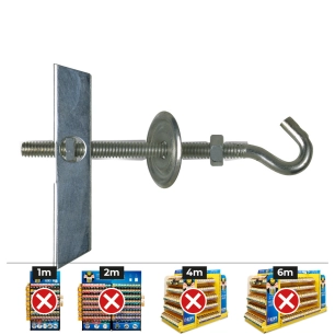 boîte 50 unité bras oscillant avec crochet m5 avec rondelle et ecrou