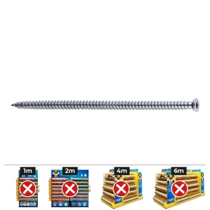 boîte 100 unité. vis à cadre fbs 7.5-62 fraisée, zinguée