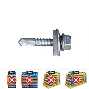 boîte 1000 unité. vis 7301 pointe perceuse tête hexagonale 4,8x19 mm rondelle epdm 14 zinguée