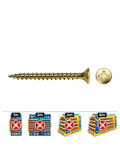Boîte De Vis CELO VLOX – 2,5 X 15 Mm, Filetage Complet, Bichromaté, Lot 1000
