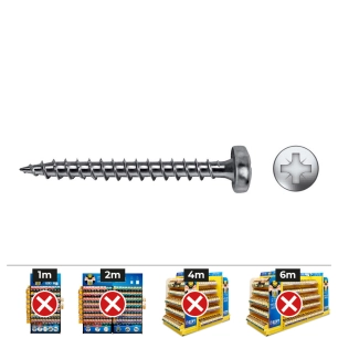 boîte 1000 unité. vis a bois vlox b filetage complet pilled empreinte pz 3,5x15 mm zinguée