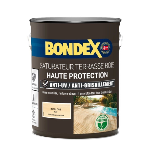 saturateur terrasse bois haute protection mat pot 5l - bondex
