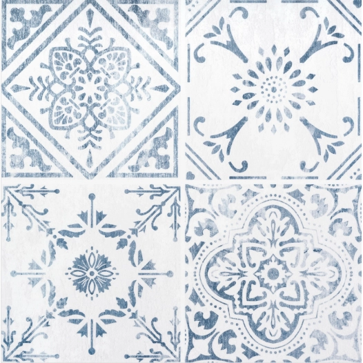 dalles murales adhésives wall tiles effet carrelage vintage style bleu 30.5x30.5cm boite de 6 - access deco