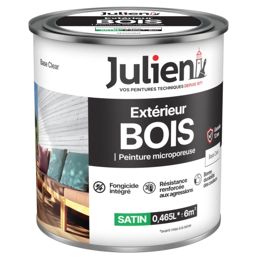 peinture extérieure bois microporeuse base clear - julien