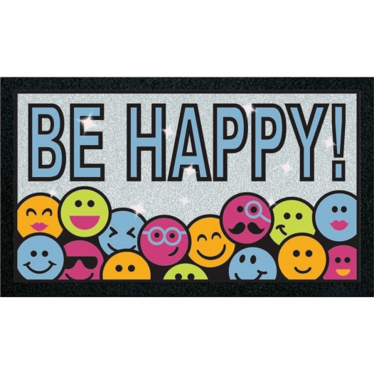 tapis format emiticons à paillettes 40x68cm - euroflock division