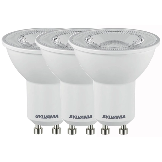 spots led blancs gu10 4.2w blanc chaud lot de 3 - sylvania