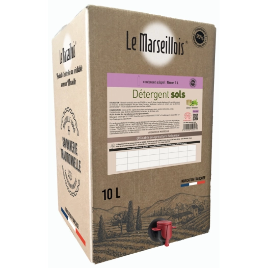 détergent sols au savon de marseille ecocert bib 10l - le marseillois