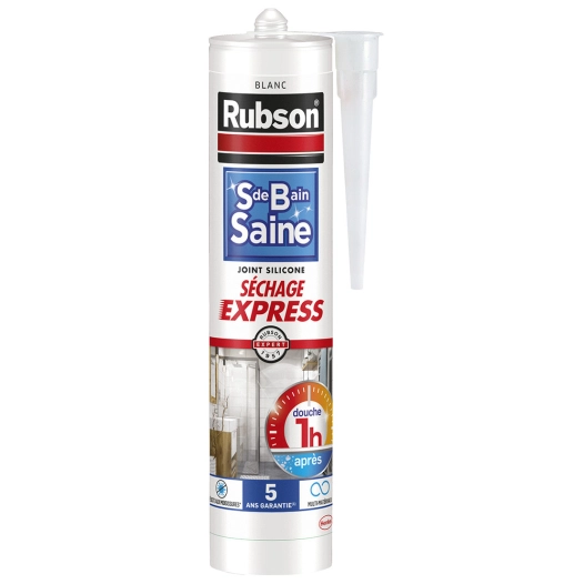 mastic salle de bain saine séchage express 280ml - rubson