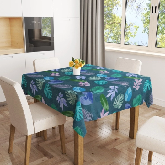 toile cirée ovale 140x240cm tuvalu paon sur cintre - access deco