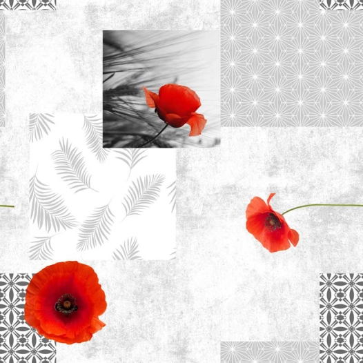 nappe polyester ronde ø160cm pavot sur cintre - access deco