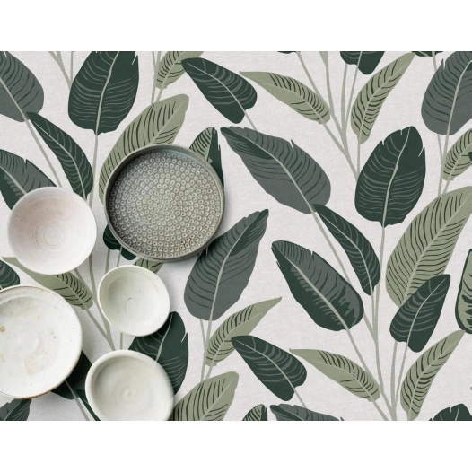 toile cirée déco wille green 140cm x 20m - access deco