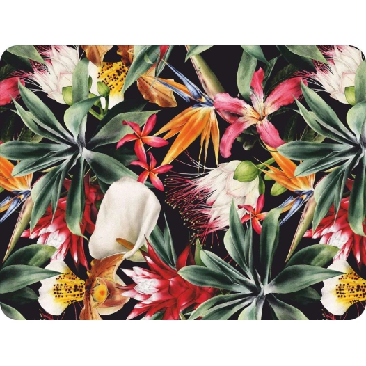 tapis velvet tropical flower 45x75cm - mercury