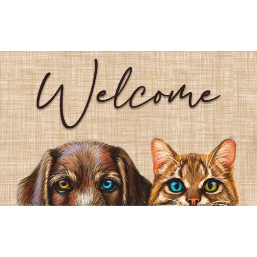 tapis velvet welcome in our house 45x75cm - mercury