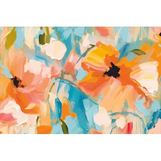 tapis velvet abstract flower 45x75cm - mercury