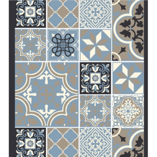 16.9 tapis de passage tiles blue 0.66x15m - vica
