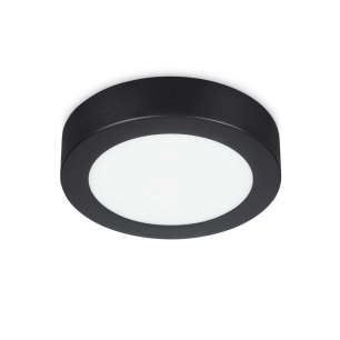 plafonnier rond villo led 6w noir 17cm - prolight