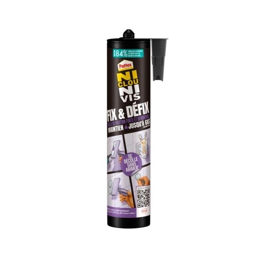colle ni clou ni vis fix & défix cartouche 308g - pattex