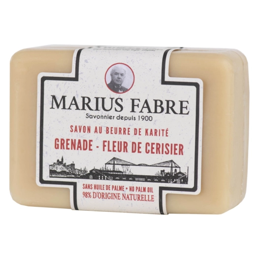 20 savonnette au beurre de karité parfum grenade et fleur de cerisier 100g - marius fabre