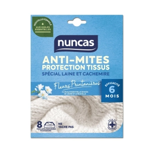 anti-mites tiroirs protection tissus 8 feuillets - nuncas