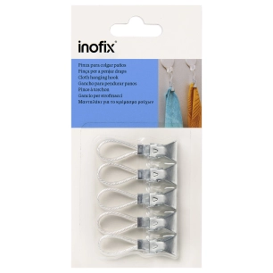 pinces à torchons blanches x5 - inofix