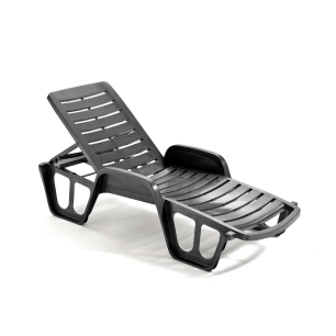 bain de soleil lettino pvc gris anthracite - imagin