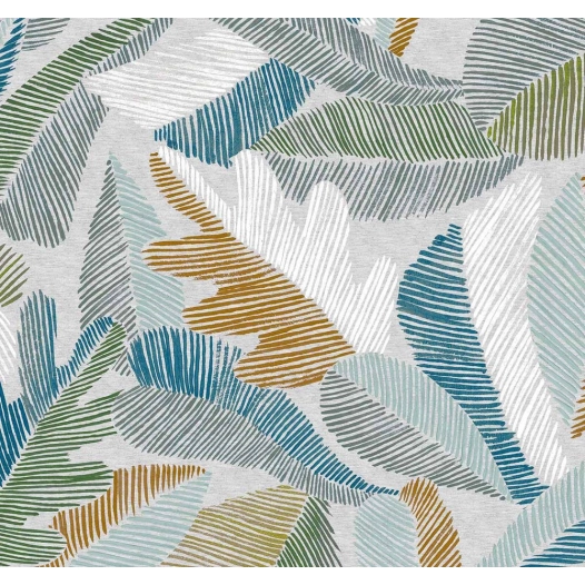 toile cirée skin laize nappe 20m x 140cm karma bleu - access deco