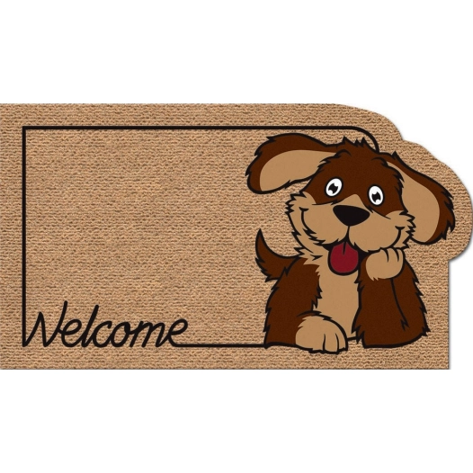 tapis faux coco kokarda chien welcom 40x70cm - euroflock division