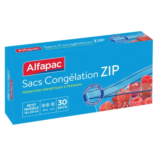 alfapac 30 sacs congélation zip petit modèle - albal