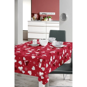 toile cirée déco 140cmx20m a tout cœur rouge - access deco