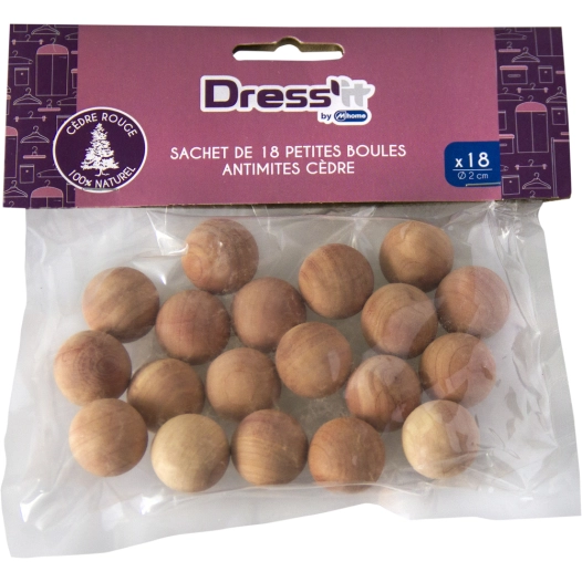antimites sachet de 18 boules en cèdre - mondex