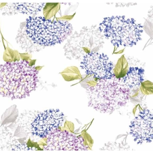 toile cirée déco hortensia 140cm x 20m - access deco