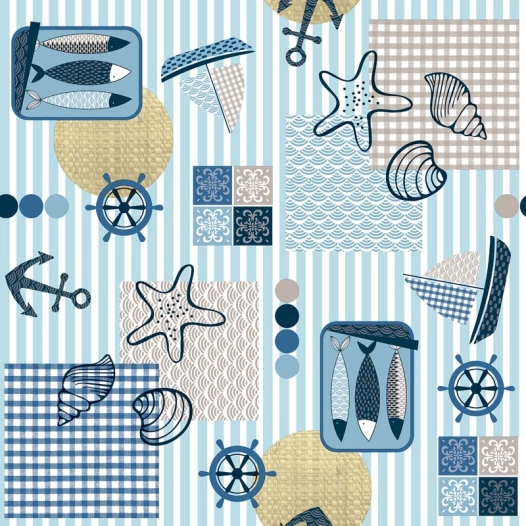 toile cirée déco pêcheur 140cm x 20m - access deco