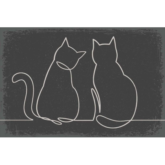 tapis velvet 2 cats 45x75cm - mercury