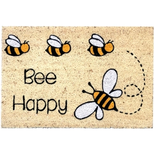 tapis coco imprimé bee happy 40x60cm - btb