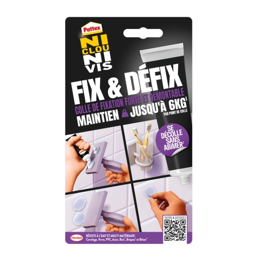 colle ni clou ni vis fix & defix tube 44g - pattex