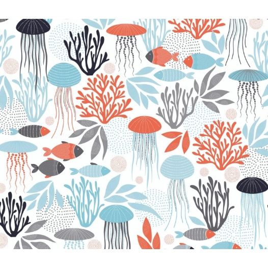 toile cirée déco polynésie blanc 140cm x 20m - access deco