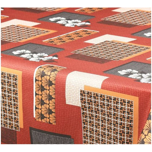 nappe polyester ronde ø160cm aurore terracotta sur cintre - access deco