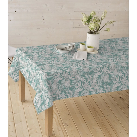 toile cirée skin laize nappe 20m x 140cm casopiea turquoise - access deco