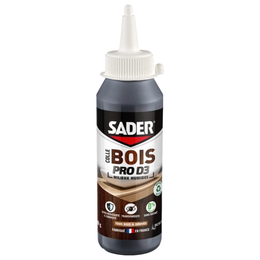 colle bois pro d3 biberon de 100g - sader